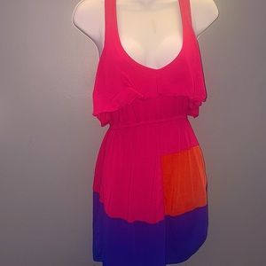 Multicolor colorblock mini dress